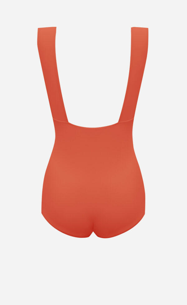 The plunge swimsuit in terracotta