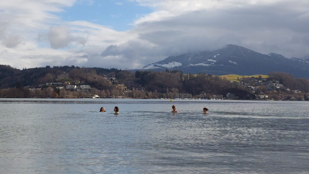 Winter Swimming in the lake